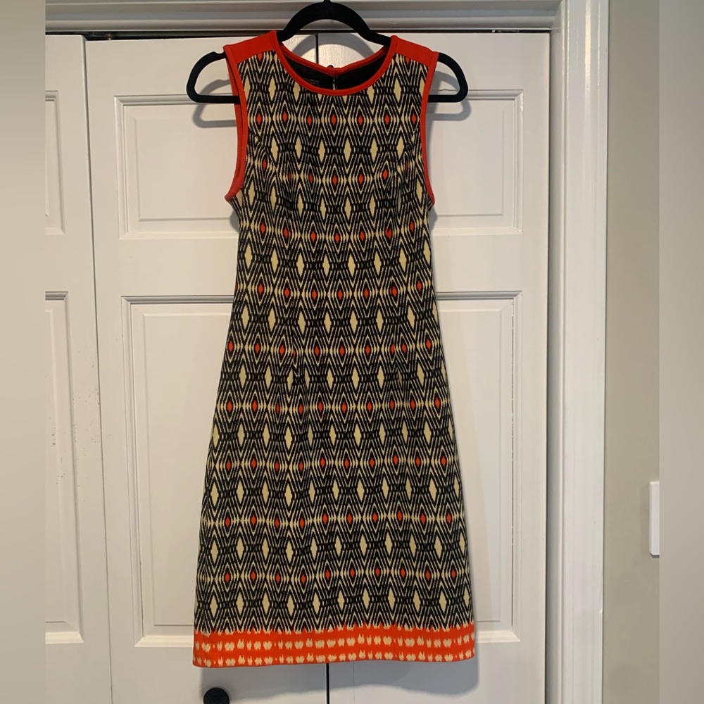 Muse black and orange print dress size 8